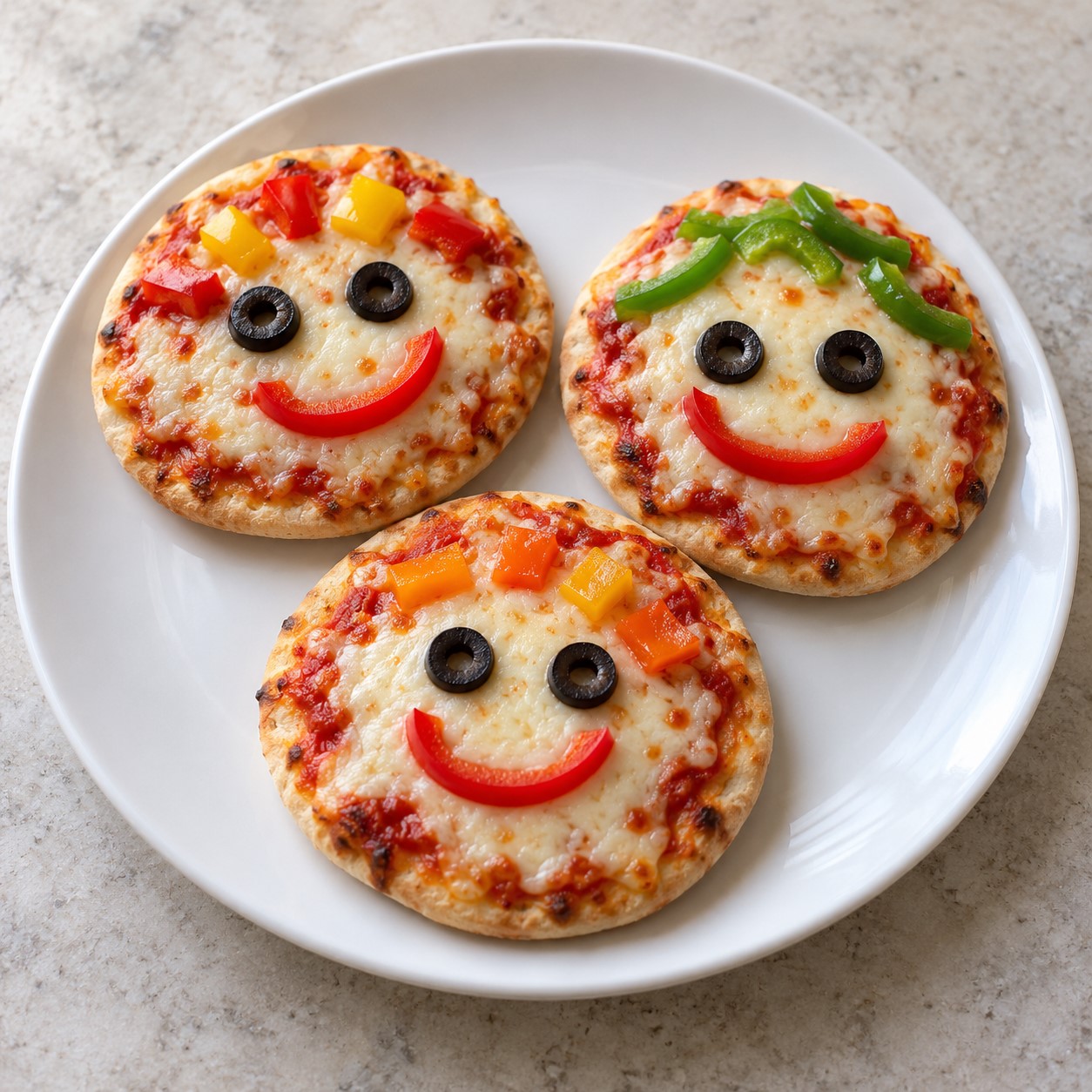 Mini pita pizza faces from the WorldMeals Kids collection